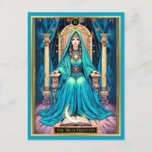 Postale Illustration de carte de tarot, La Grande Prêtress