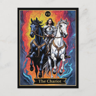 Postale Illustration de carte de tarot, Le Chariot