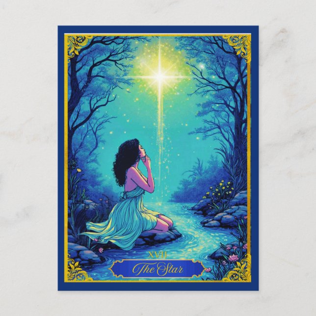 Postale Illustration de carte de tarot, l'Étoile (Devant)