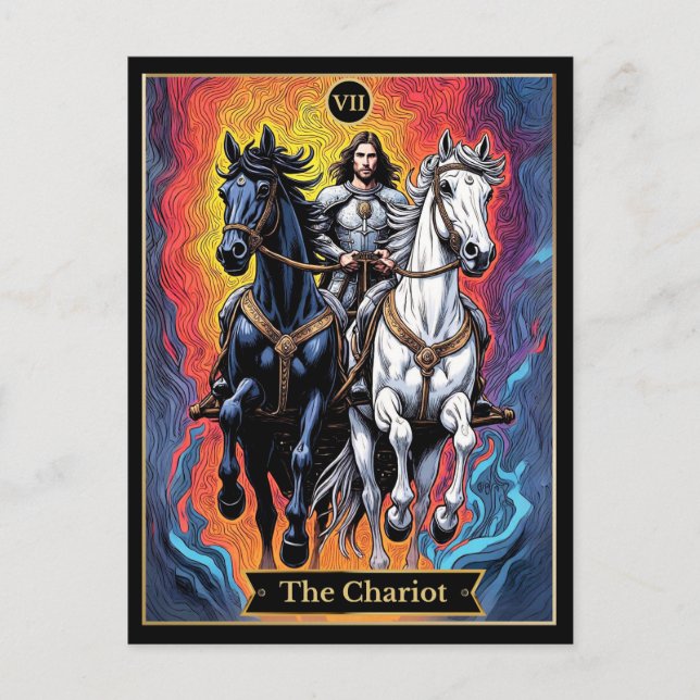 Postale Illustration De La Carte Tarot, Le Chariot (Devant)