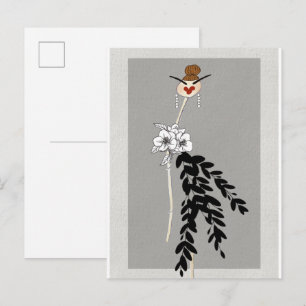 Postale Illustration de mode Haute Couture sur carte posta