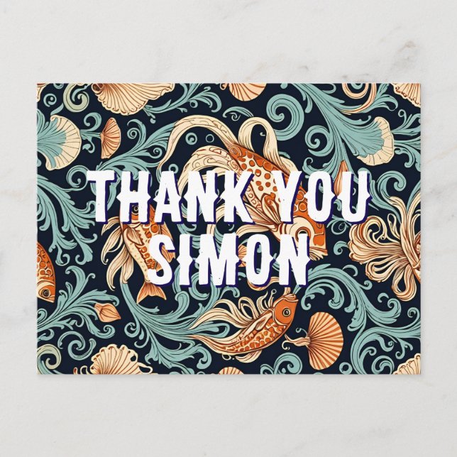 Postale illustration de poisson poisson rouge carte de rem (Devant)