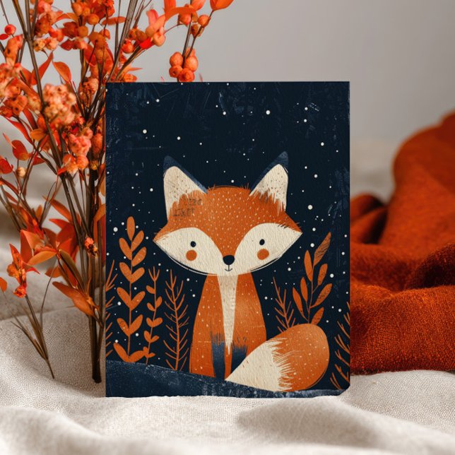 Postale Illustration de renard mignon carte de Noël de la  (Créateur téléchargé)