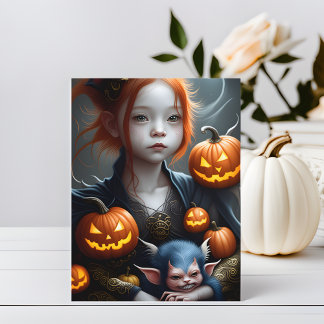 Postale Imaginaire Art Young Demon et Pet Halloween Carte 