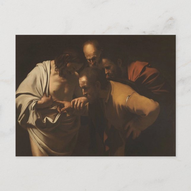 Postale Incrédulité de St. Thomas par Caravage Carte posta (Devant)
