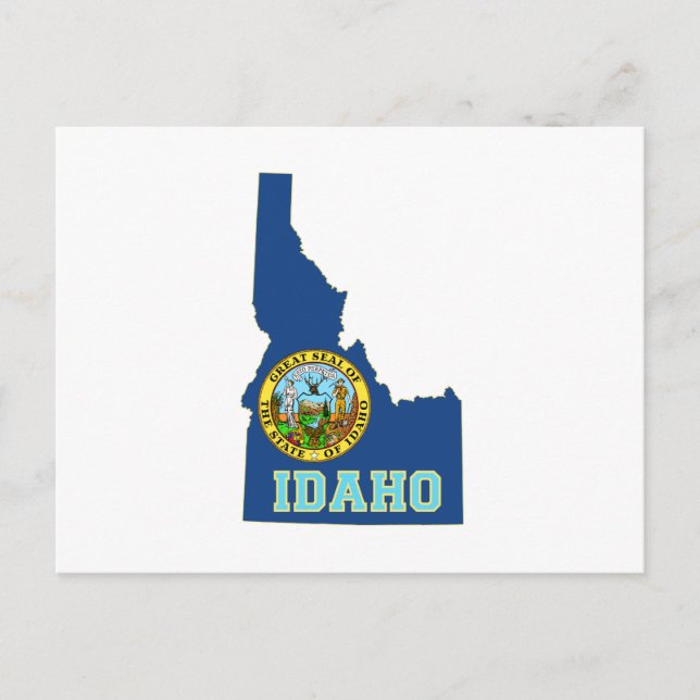Postale Indicateur D'État En Forme De Carte Idaho (Devant)