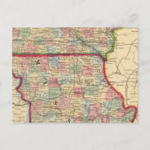 Postale Iowa, Missouri Carte par Mitchell