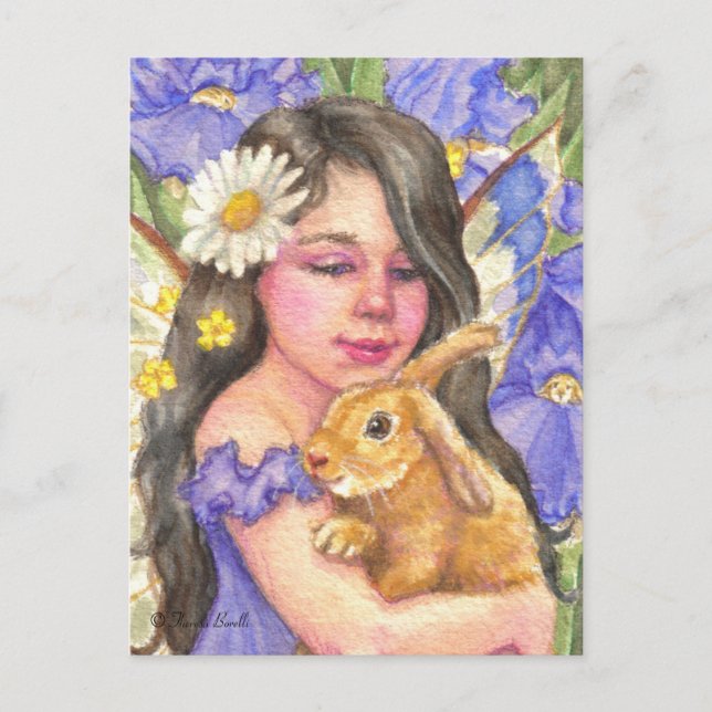 Postale Iris Fairy bouddin lapin mignon lapin Carte postal (Devant)