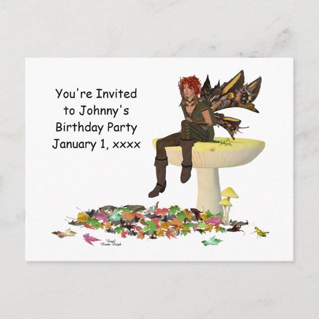 Postale Irish Boy Fairy Sur Mushroom Birthdat Carte Postal (Devant)
