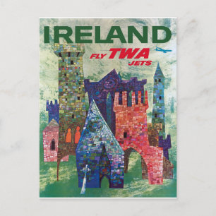 Postale Irlande vintage affiche de voyage 1960 carte posta
