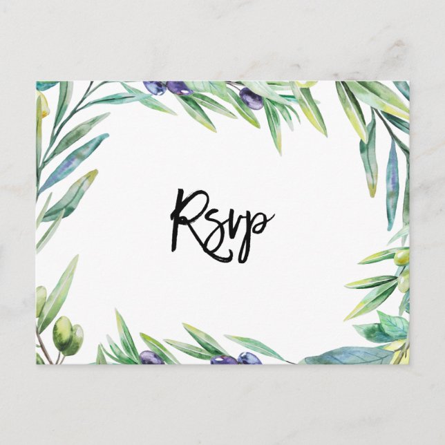 Postale italie olives et citrons mariage rsvp carte postal (Devant)