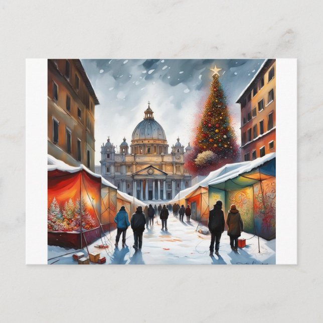 Postale Italie, Rome - Carte de Noël, Hiver 004 (Devant)