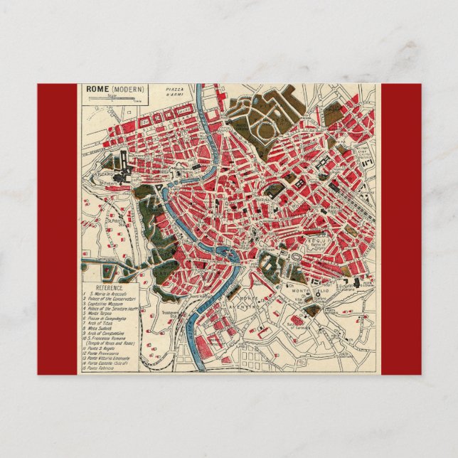 Postale Italie vintage Carte des Roms Rome (Devant)