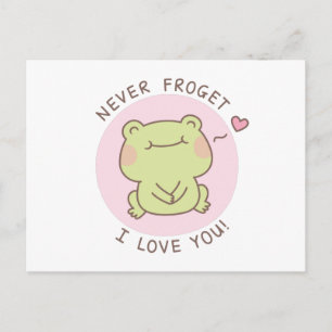 Postale Jamais Frogret Je T'Aime Cute Frog Pun Carte Posta