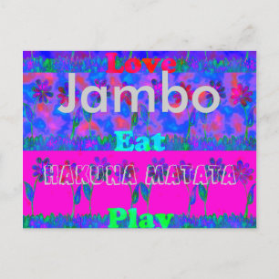 Postale Jambo Hakuna Matata Amour Manger Jouer Carte Posta