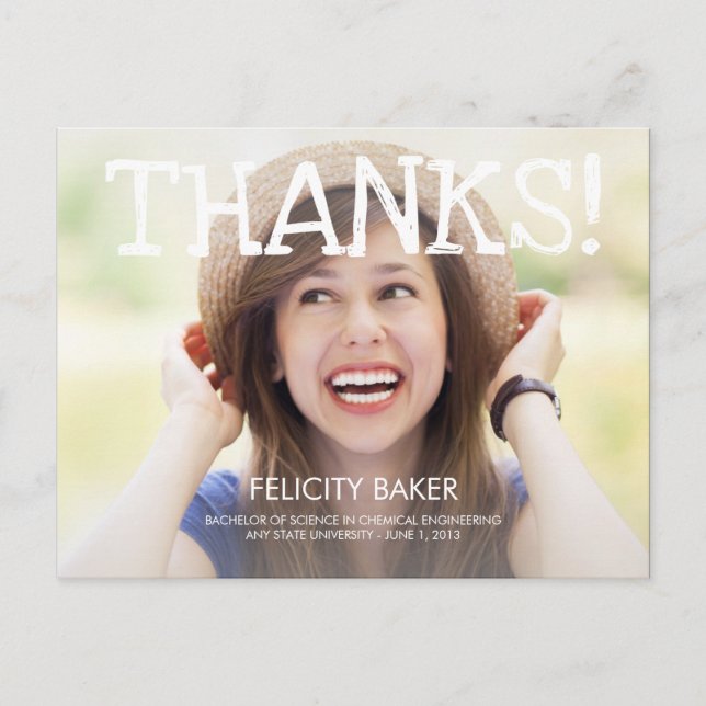 Postale Je L'Ai Fait ! Carte de remerciements de diplôme (Devant)