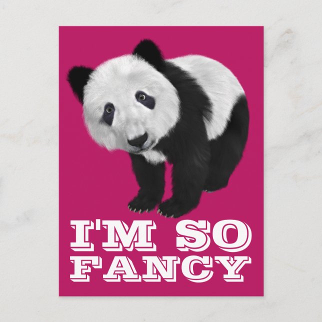 POSTALE JE SUIS TELLEMENT FANCY PANDA PORTE UNE CARTE POST (Devant)