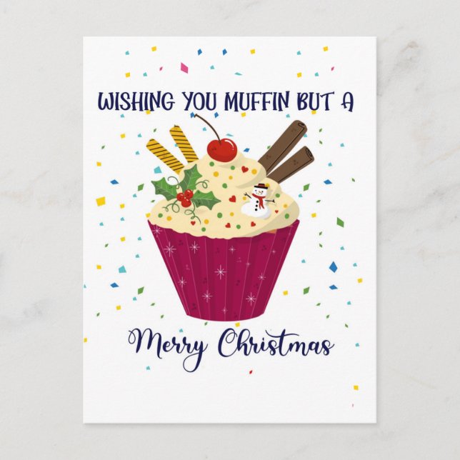 Postale Je vous souhaite un muffin mais une Carte de Noël  (Devant)
