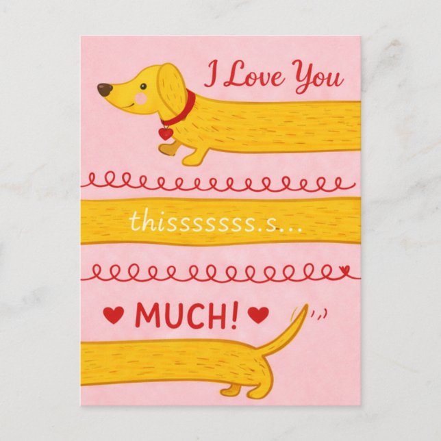 Postale Je vous woof autant carte de la Saint-Valentin tec (Devant)