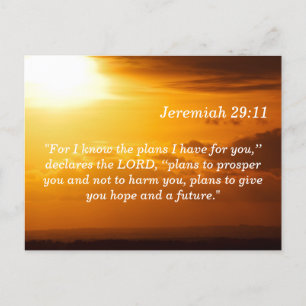 Postale Jeremiah 29 11 Sunset Scripture Carte mémoire