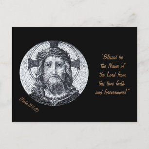 Postale Jésus Christ & Prière "Psaume 113:2 Béni" carte po