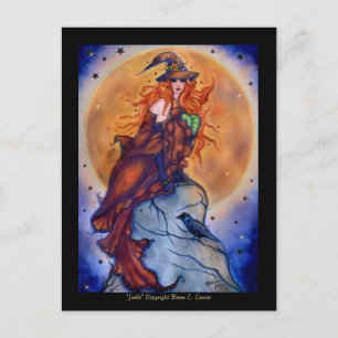 Postale Joelle Halloween Carte sorcière éffrayante par Ren