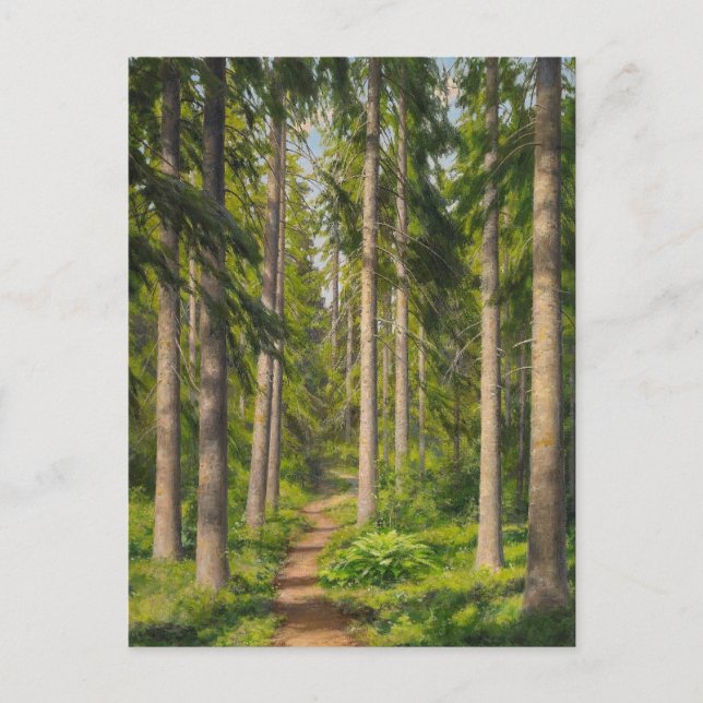 Postale Johan Krouthén Solbelyst skogsstig CC0461 Carte po (Devant)