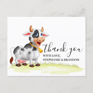 Postale Joli Carte de remerciements de vache caricature