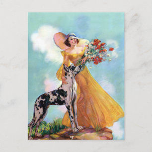 Postale Jolie Art rétro en Carte pour notes