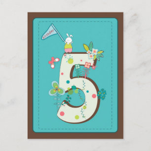 Postale jolie carte 5 ans