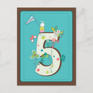 Postale jolie carte 5 ans