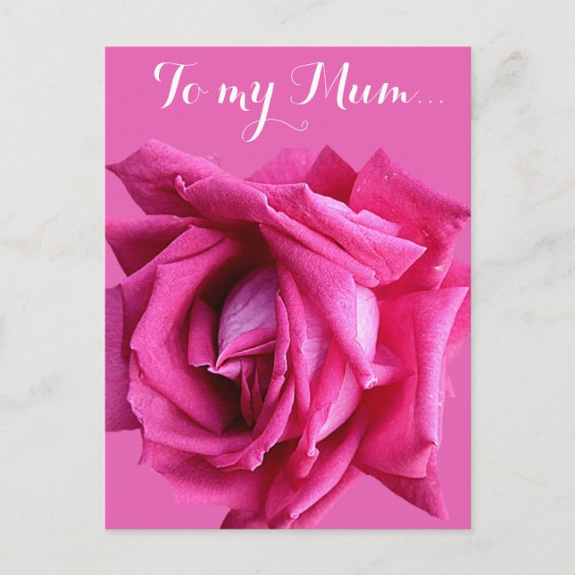Postale Jolie carte de fête des mères rose rose (Devant)