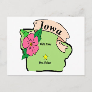Postale Jolie carte de l'Iowa