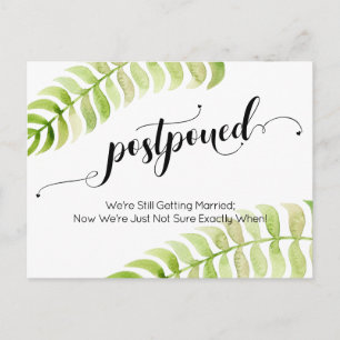 Postale Jolie carte de mariage reporté avec écriture à coe