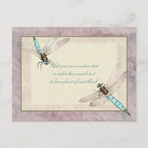 Postale Jolie carte de message Dragonflies
