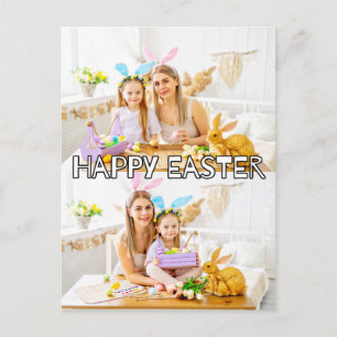 Postale Jolie carte de Pâques personnalisée avec 2 photos