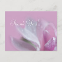 jolie carte de remerciement fleur de magnolia rose