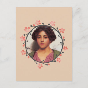 Postale Jolie fille vintage femme victorienne CARTE POSTAL