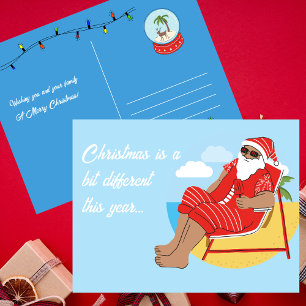Postale Jolie simple carte de voeux de Noël tropicale