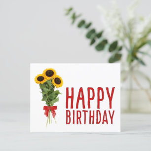 Postale Jolies tournesols carte de voeux d'anniversaire fl