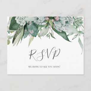 Postale Jolis feuillus succulents   Carte de réponse pour 