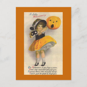 Postale "Jolly Halloween" Carte Vintage Halloween