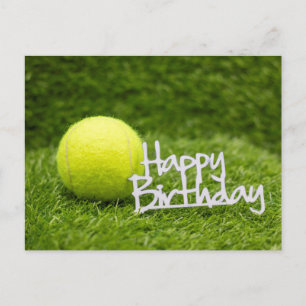 Postale Jour de tennis avec balle sur la carte verte