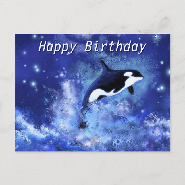 Postale Joyeuse carte d'anniversaire de la baleine tueuse  (Devant)