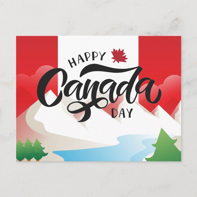 Postale Joyeuse carte de la Fête du Canada de Poste Canada (Devant)