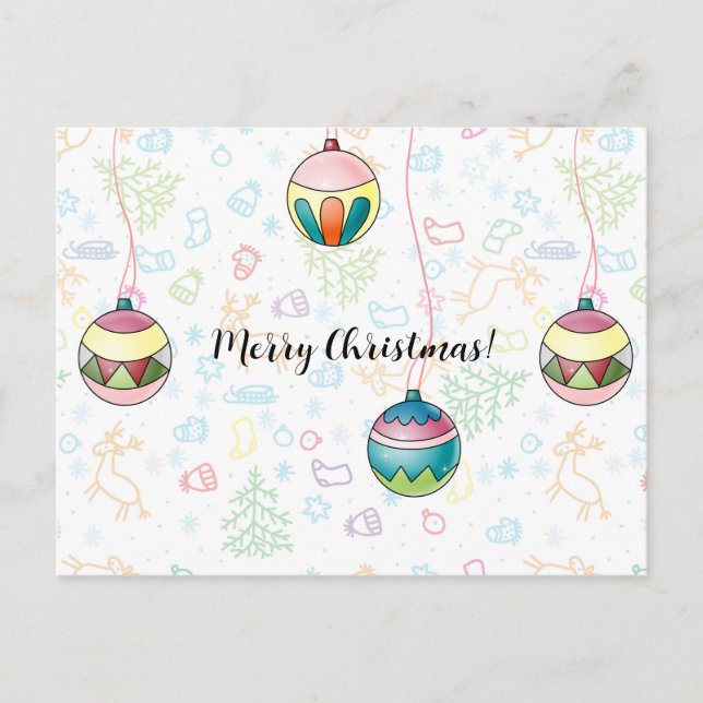 Postale Joyeuse carte de Noël (Devant)