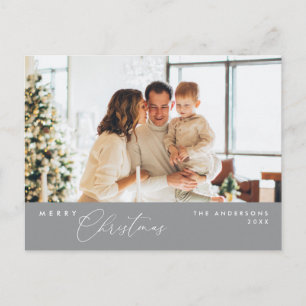 Postale Joyeuse carte de Noël de famille, Gris foncé