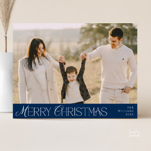 Postale Joyeuse carte de Noël Famille, Moderne Élégante