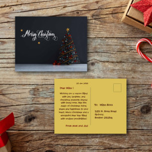 Postale Joyeuse carte de poste de Noël moderne et classiqu