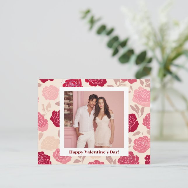Postale Joyeuse Saint-Valentin – Carte personnalisée avec  (Debout devant)